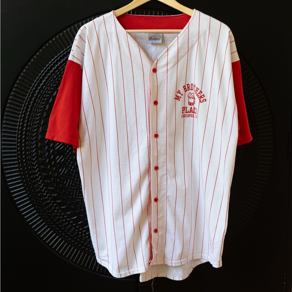 Badger Red and White Striped Men's Jersey